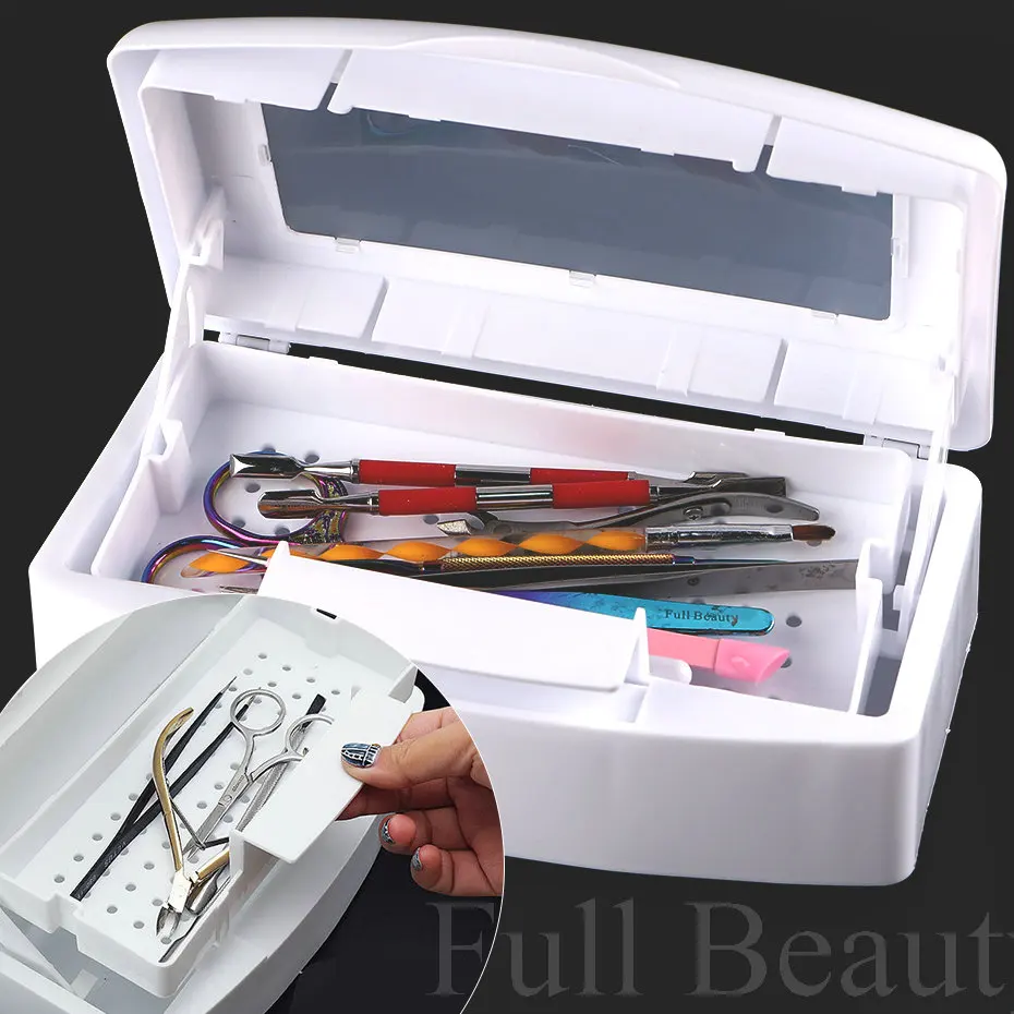 Description Picture 4 of itemNail Sterilizer Tray Disinfection Box Sterilizing Clean For Manicure Nipper Tweezers Sterilizing Filtering Tools Soaking Box