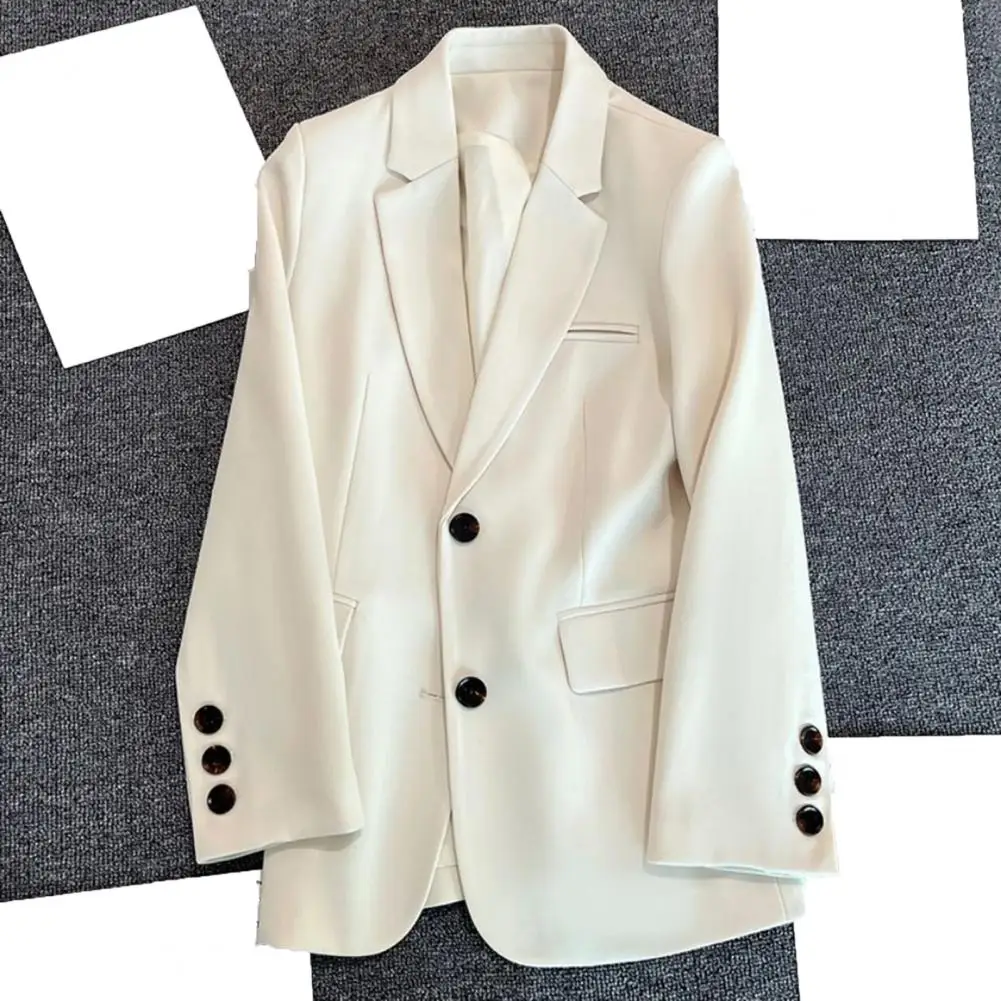 

Suit Coat Lapel Women Office Coat Office Lady Style Solid Color Jacket Blazer