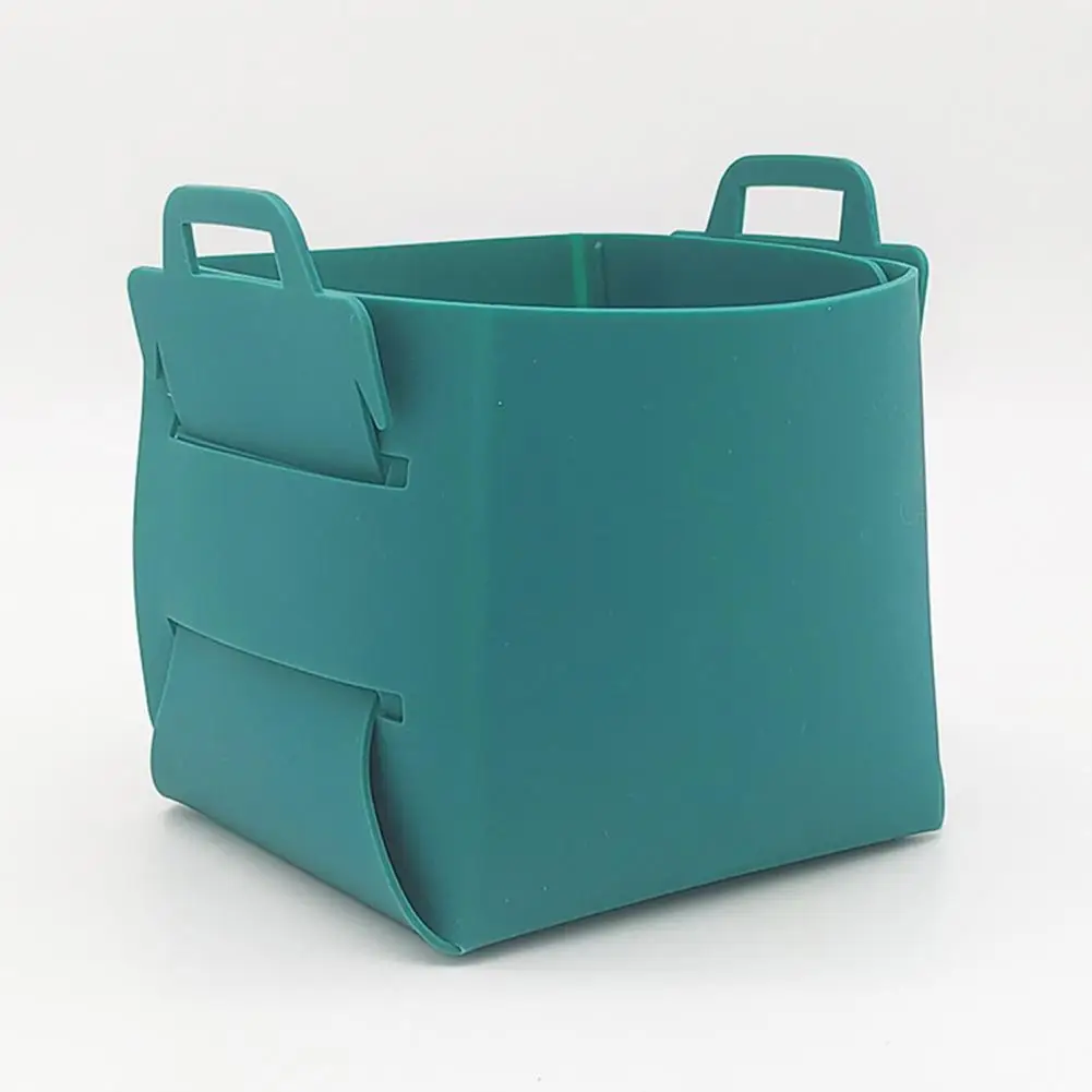 

Versatile Silicone Organizer Durable Desktop Storage Box Foldable Silicone Desktop Storage Box with Handle Durable for Home