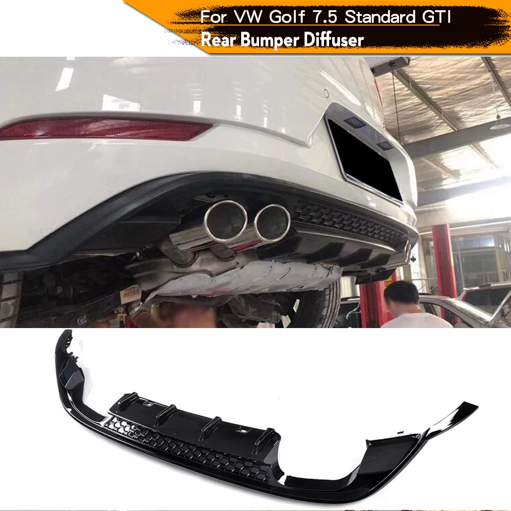 

Black PP Rear Bumper Lip Spoiler Diffuser for Volkswagen VW Golf 7 7.5 MK7 Standard And GTI 2017 2018 2019 Four Outlet