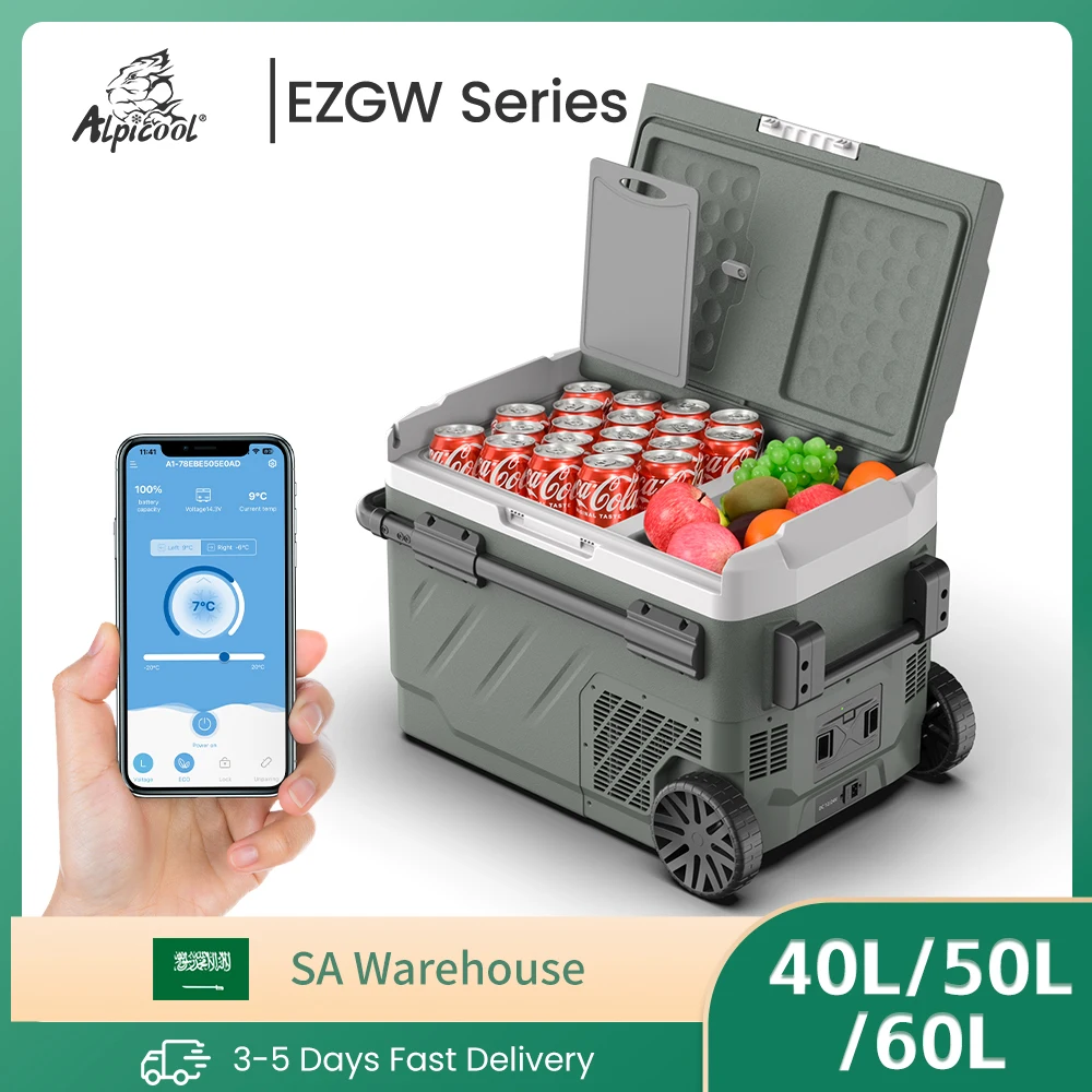 Alpicool EZGW 40L 50L 60L Car Refrigerator 12V Compressor Fridge