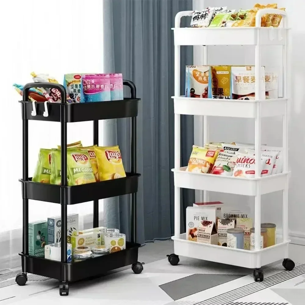 Bookshelf Storage Trolley Multi-Layer Shelves Household Snacks Storage Rack Mobile Kitchen Organizer Cart With Wheels bookshelf storage rack storage rack rolling storage cart