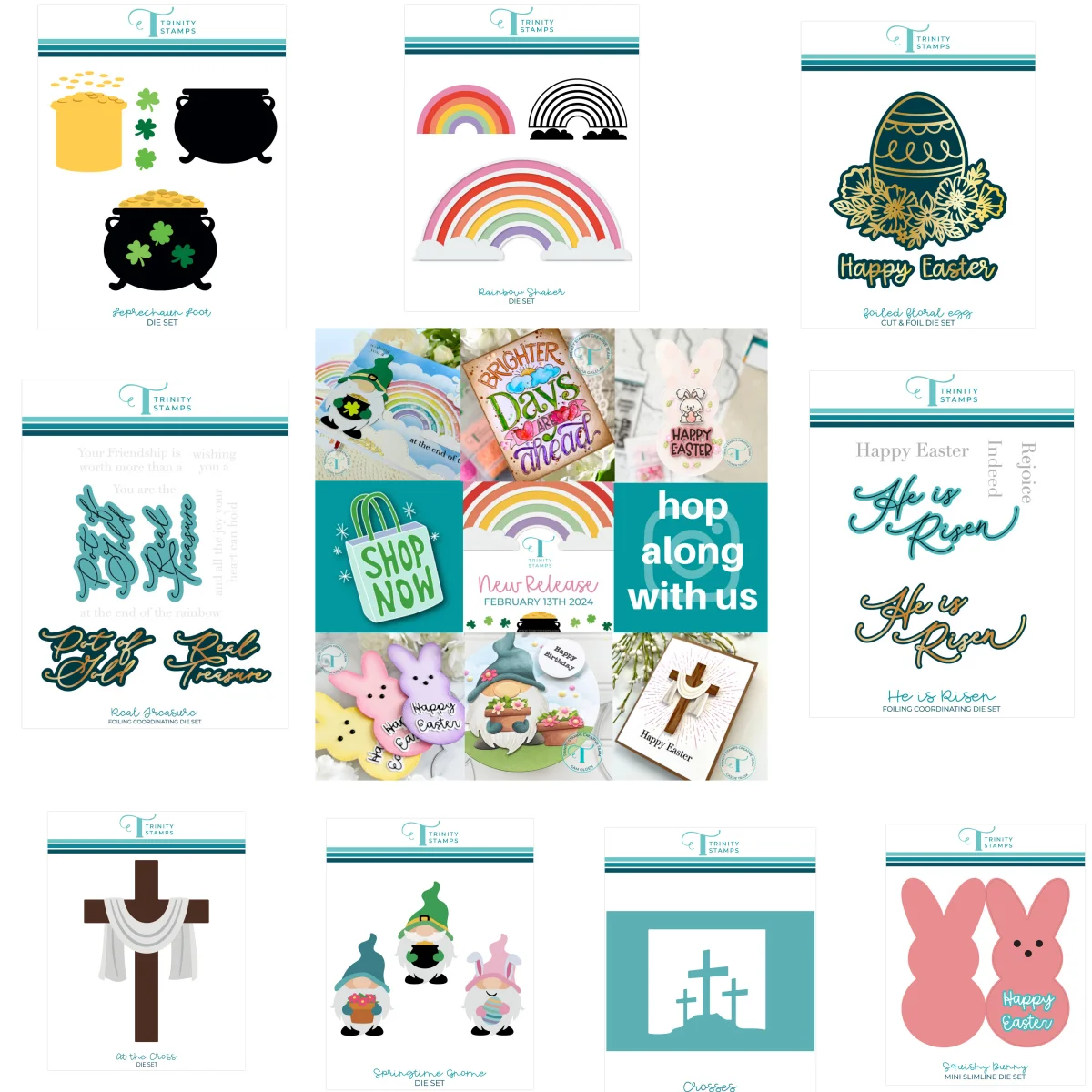 Rainbow Bunny Cross Metal Cutting Dies Hot Foil Scrapbook Diary Decoration Goffratura Cut Template Fai Da Te Album Di Carte 2024