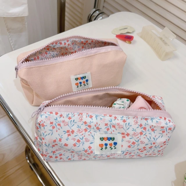 1 Piece Lovely Floral Pencil Pouch Retro European Style Flower Pencil Case  High Capacity Canvas Stationery Storage Bag Student - AliExpress