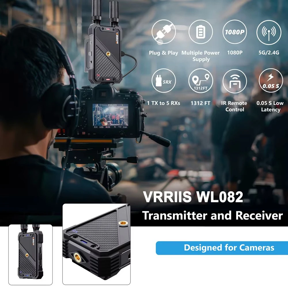 400M Dual HDMI Wireless Extender Audio Video Transmitter and Receiver Support Ba