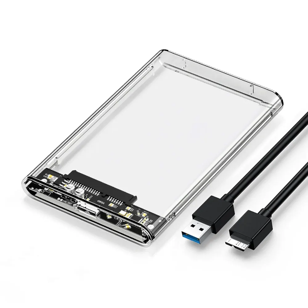 Transparent HDD Case SATA to USB 3.0 Hard Drive Enclosure Case External 2.5'' HDD Enclosure for SSD Disk Box Support UASP external hard drive case,ssd enclosure,hard drive enclosure,hard disk case,external hard drive box,hdd case enclosure