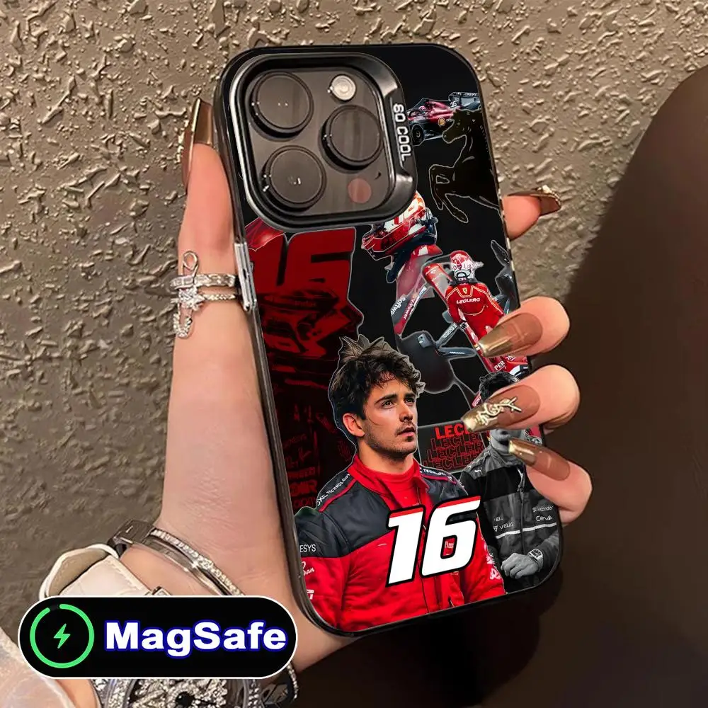 Translucent Color Print Sports Phone Case Featuring Charles Leclerc