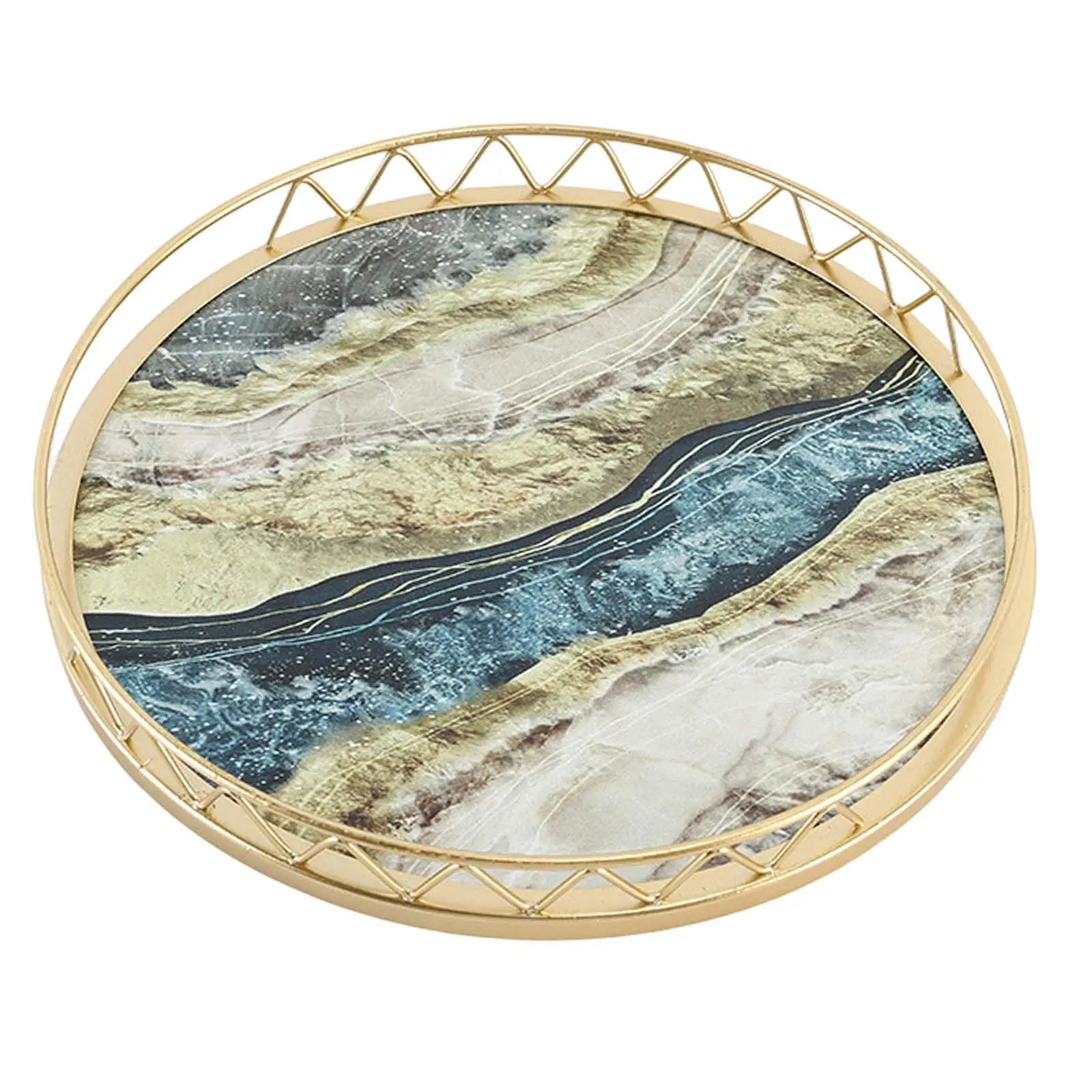 Desk Organizer Tray Candle Platter Round Home Solution Vanity Decorative Tray for Parties Home Kitchen and Home Restaurant 5