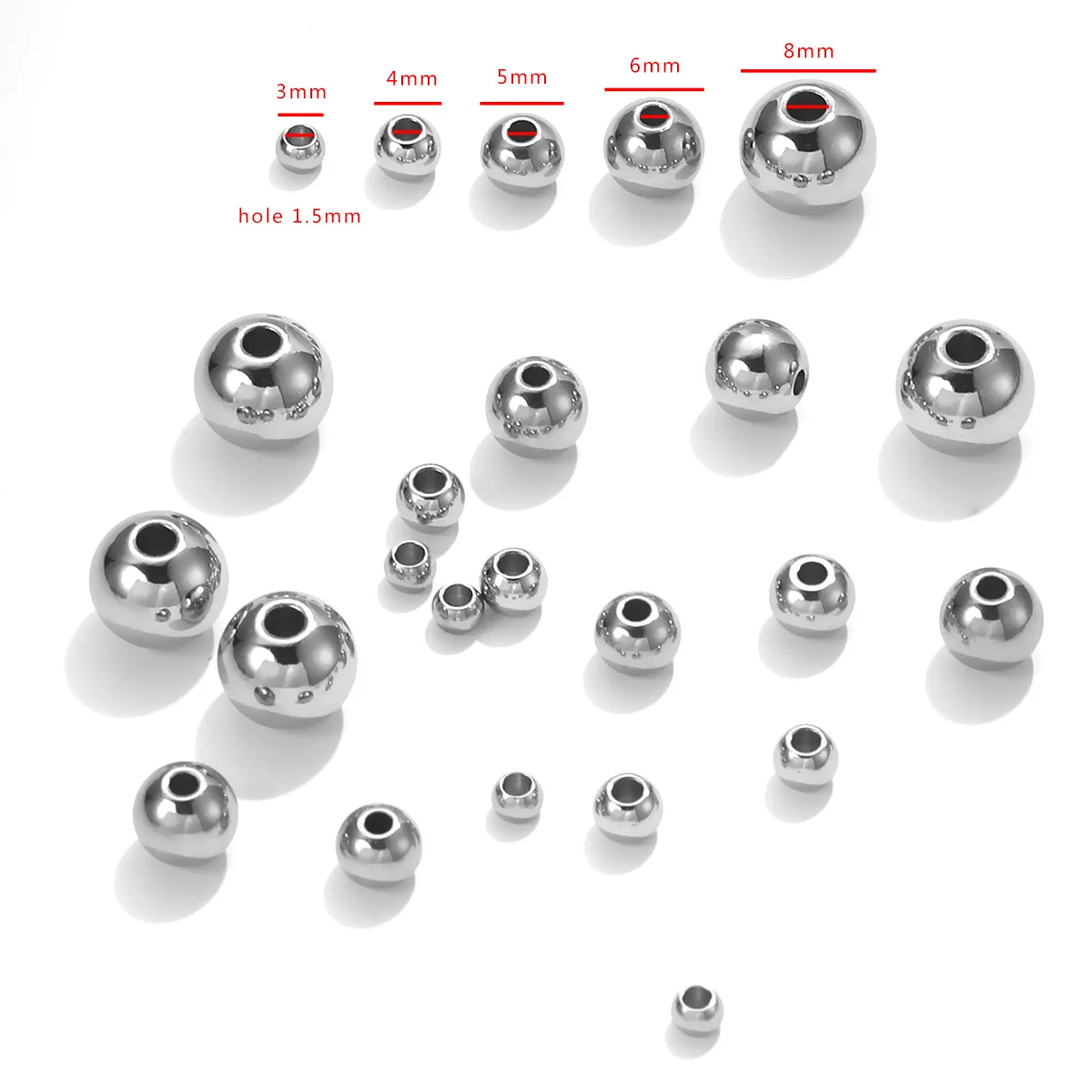 Stainless Steel Gold Color Spacer Beads Loose Bead Wholesale 4