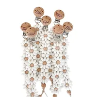 Attache-sucette en Silicone pour bébé, Clip de sucette en forme de fleur, fait à la main, porte-mamelon factice, jouets de dentition essentiels pour nouveau-né 5