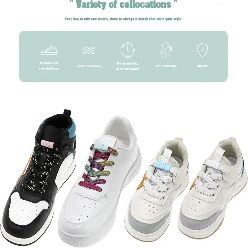 1 Paar Magnetische Schnürsenkel mit Schnellverschluss für Freizeitschuhe, Sneaker, Stiefel - Knotenlose Lazy Shoe Laces mit Verschluss für Canvas-Schuhe – Detail 3