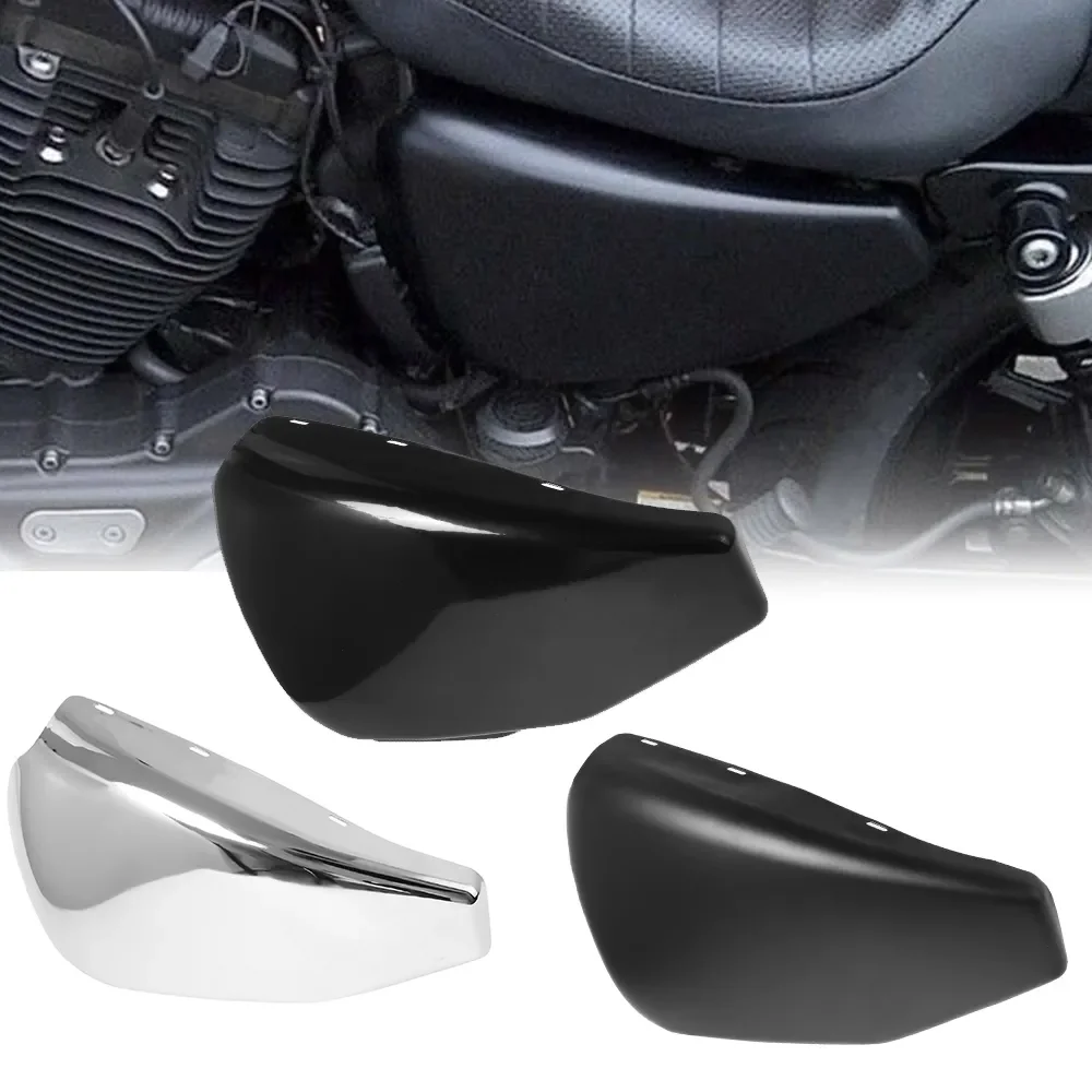 

For Harley Sportster XL 1200 883 2004-2013 Motorcycel Chrome Left Side Battery Cover Steel Black Fairing Covers Conversion Part