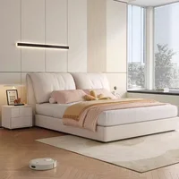Lit Moderne Unique Minimaliste Rembourré avec Rangement pour Chambre à Coucher Double – Accessoires Maison Français pour le foyer 1