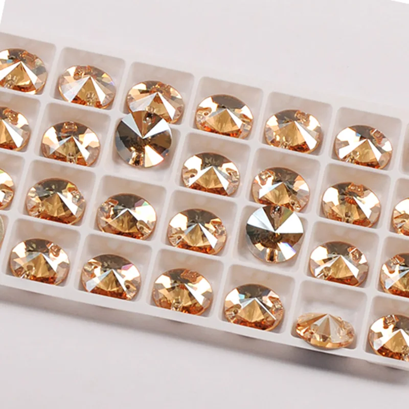 Rivoli Sew-On Rhinestones: Round Crystal Appliques for Wedding Dress & DIY Clothing