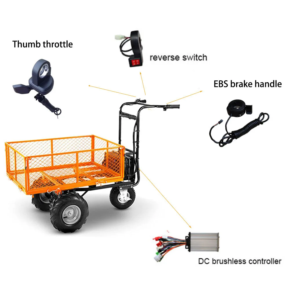 Electric Trolley Conversion Kit Power Wheelbarrow Accessories Electric Hand Trucks Parts 24V/36V/48V DC Brushless Controller Kit