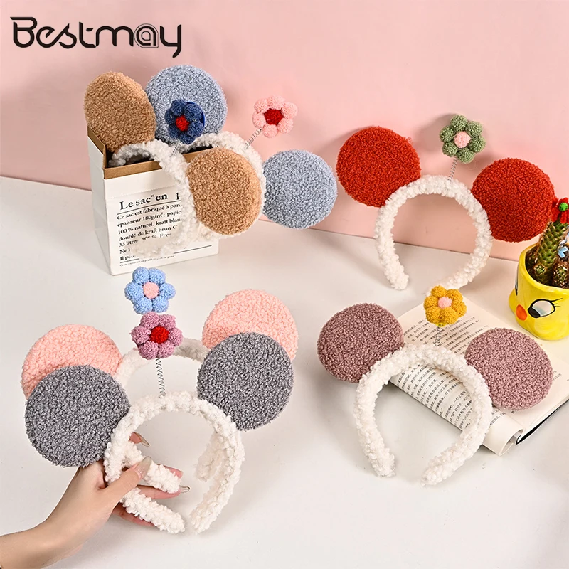 

Женская флисовая повязка для волос Bestmay, с цветами и животными