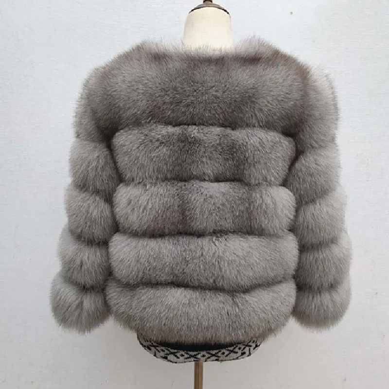 white puffer Real Fur Coat  100% Natural Winter Women's Fur Jacket  Warm Fox Fur Coat High Quality Fur Vest Free Shipping  Fashion Luxurious packable down jacket