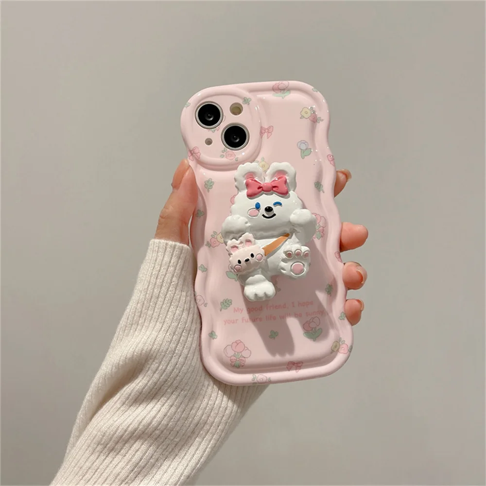 Iphone phone Case Rabbit Bracket  Red Creative Rabbit Case Cover Iphone -  Phone - Aliexpress