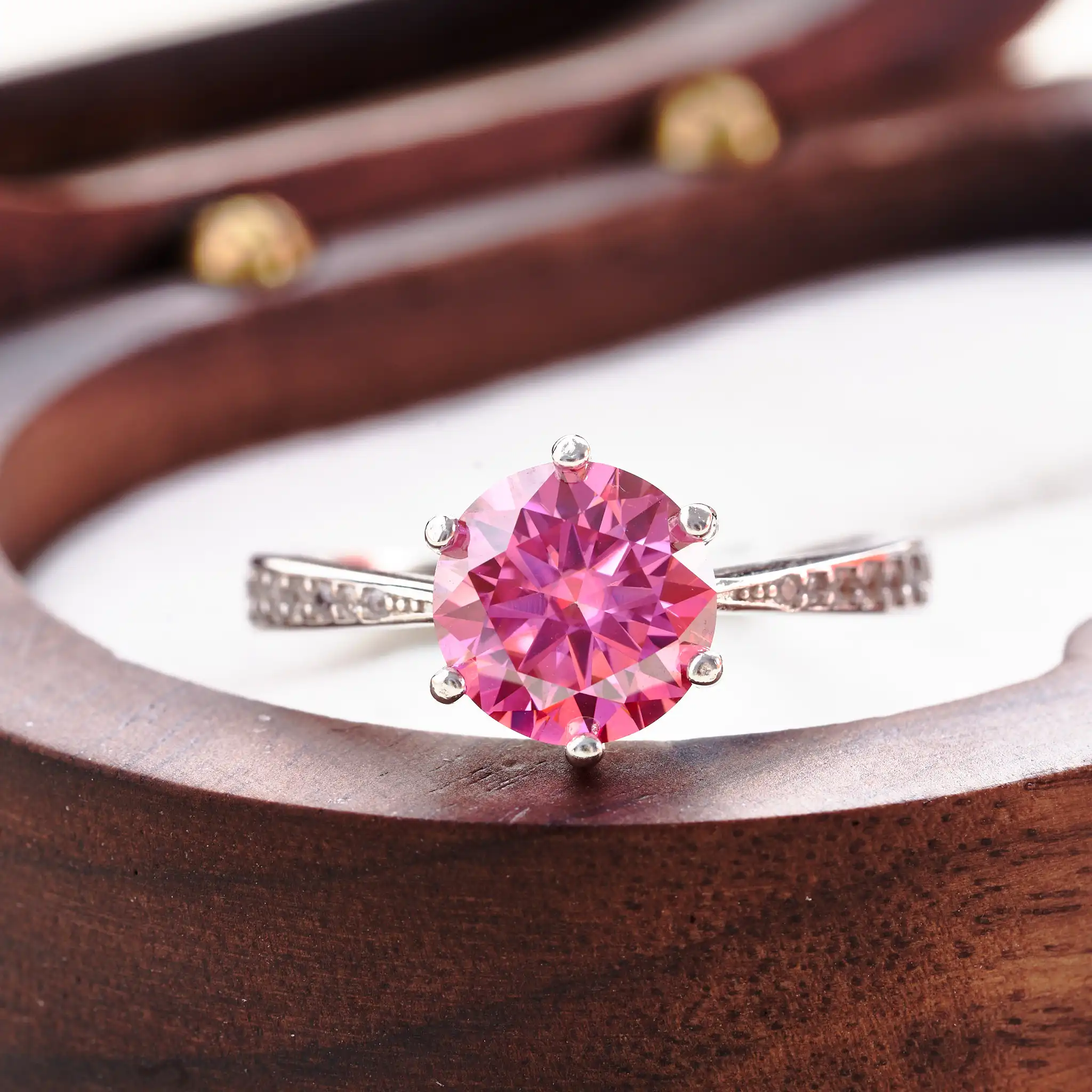 3 Carat Fancy Pink Created Diamond 925 Sterling Silver Wedding Engagem -  diamondiiz.com