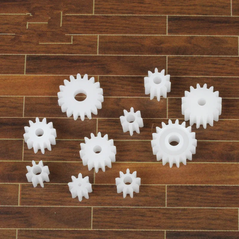 10pcs 18-3A Plastic Motor Shaft Gear Sets 8-18 Tooth 1-3mm Hole Diameter DIY Helicopter Robot Toys