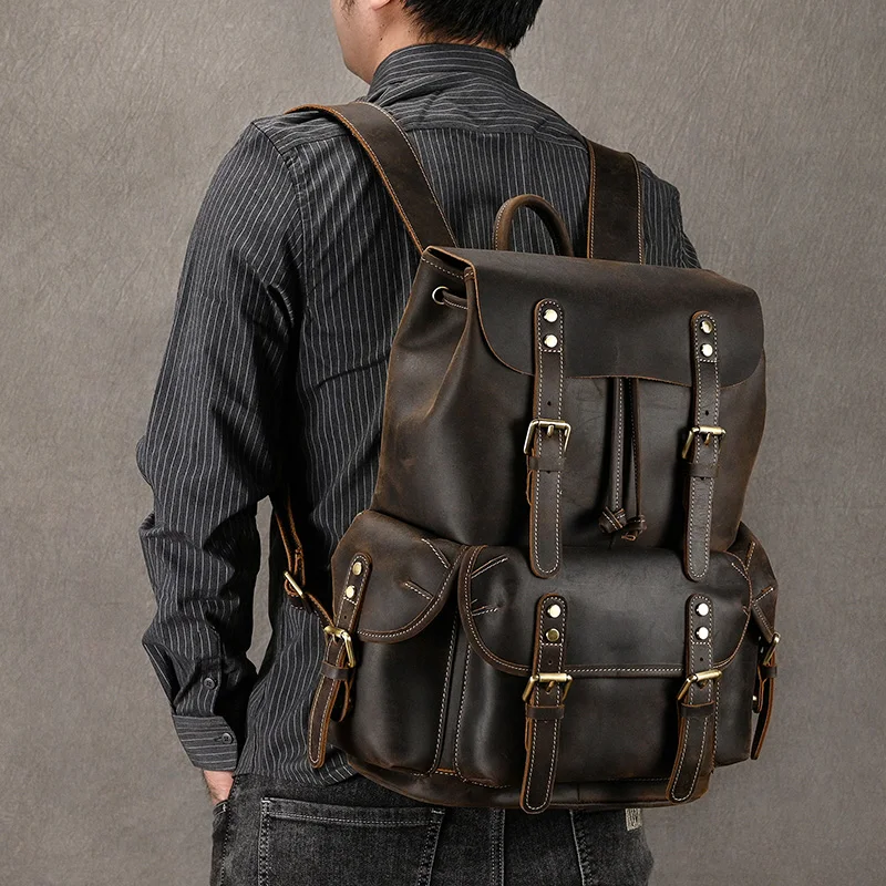 Vintage Rucksack Leather Mens