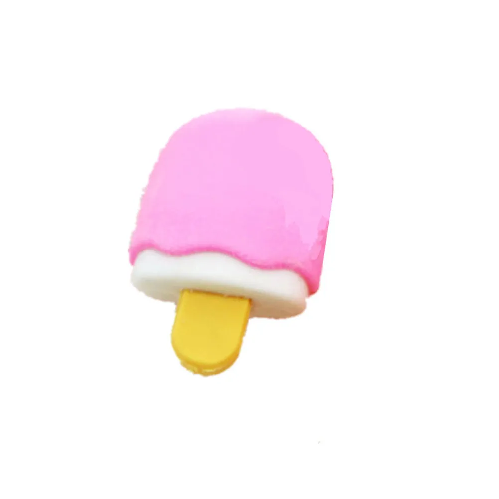 50Pcs 아이스크림 지우개 학생을위한 미니 간식 콘 아이스 팝 문구 학교 학습..