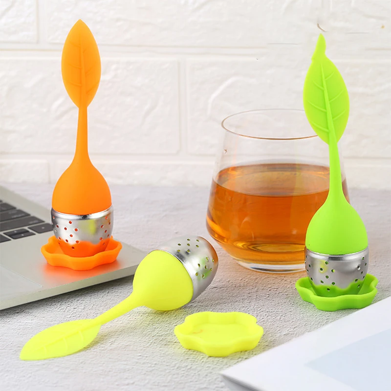 2Pcs Reusable Silicone Tea Infuser Creative Teapot-Shape Herbal Tea Bag Coffee Filter Diffuser Strainer Filter Tea Accessories