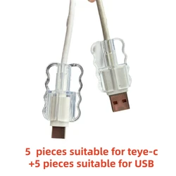 10 - Pack Durable Charging Cable Protectors - Universal Coverage for Type - C & USB Chargers (Type - C and USB)