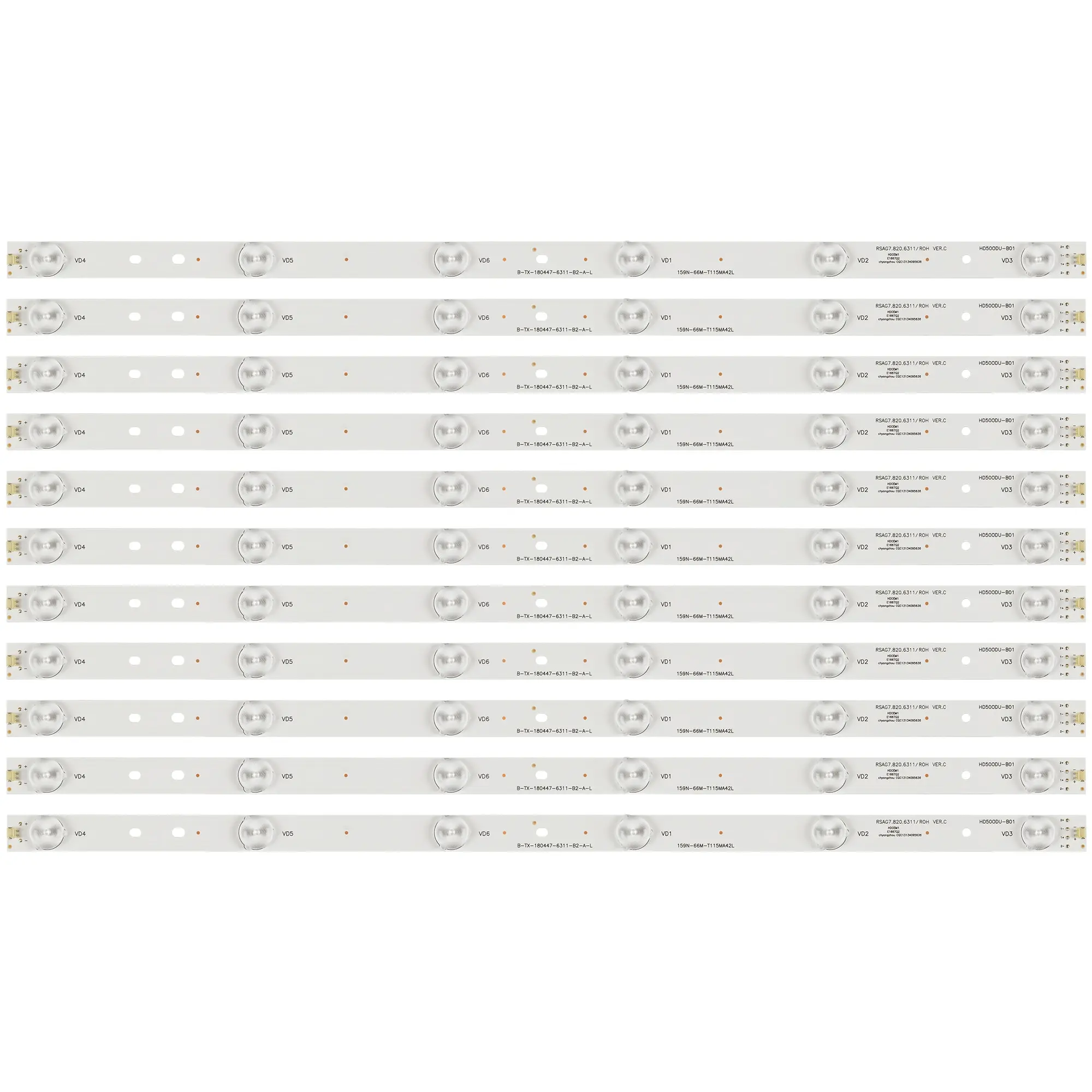 Conjunto Tira Conduzida para Hisense_50_hd500du-b01_11x6_3030c_3s1px2 50k321uw 50h7gb1 Ltdn50k321 Ltdn50k321uwtseu 50cu6000 11 Pcs - Imagem 5