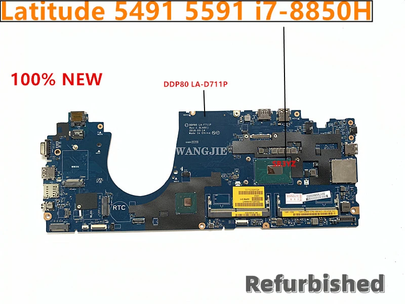 

Refurbished DDP80 LA-F711P Motherboard For DELL Latitude 5491 5591 Precision 3530 Mainboard 0H2V6K CN-0H2V6K i7-8850H