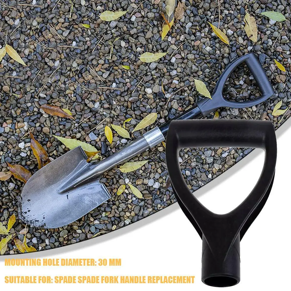 D-shaped Steel Shovel Handle Black Plastic Replacement Accessories Snow Shovel Handle Garden Digging Raking Tools