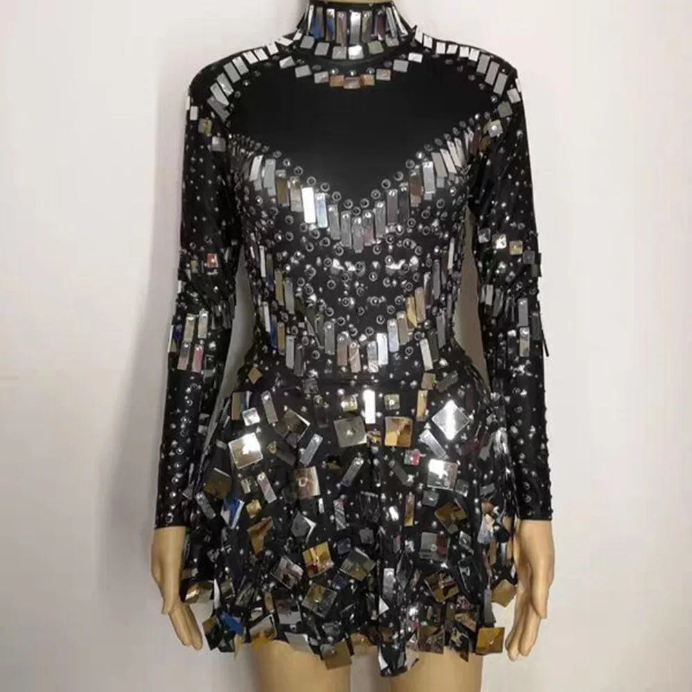 Summer Woman Dress High Elastic A-Line Long Sleeve costume Elegant Night Evening Party Stage Prom