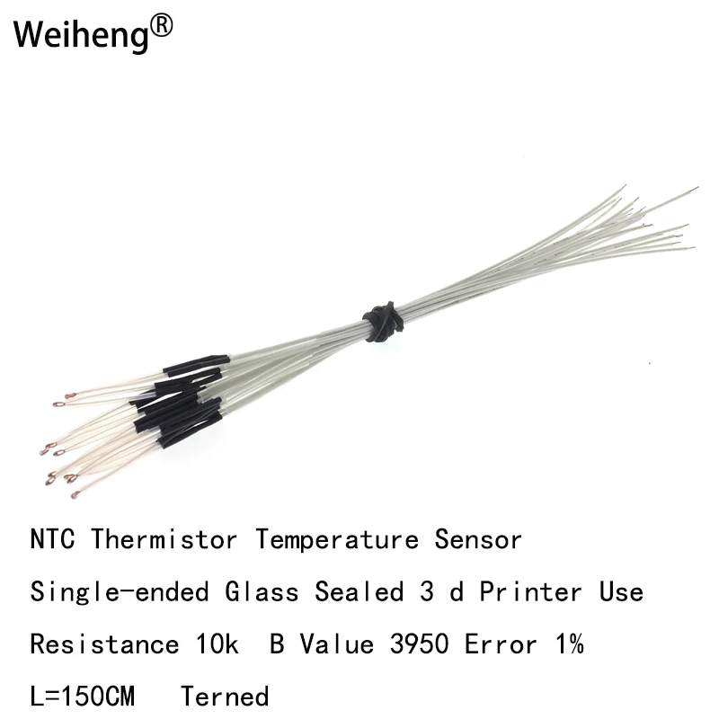 50-110C 2pcs NTC Waterproof Temperature 5m Probe Sensor R25C=10K B25/50C=3950K 