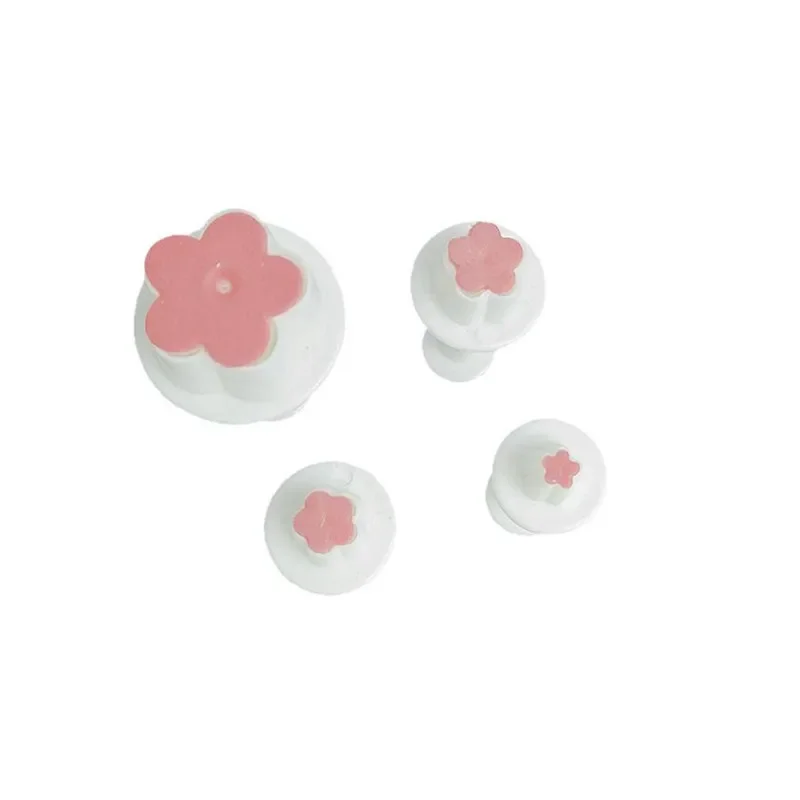 Fondant Cutter 4Pcs/Set Plum Blossom Flower Plunger Sugarcraft Cake Decorating DIY Cookie Baking Accessory