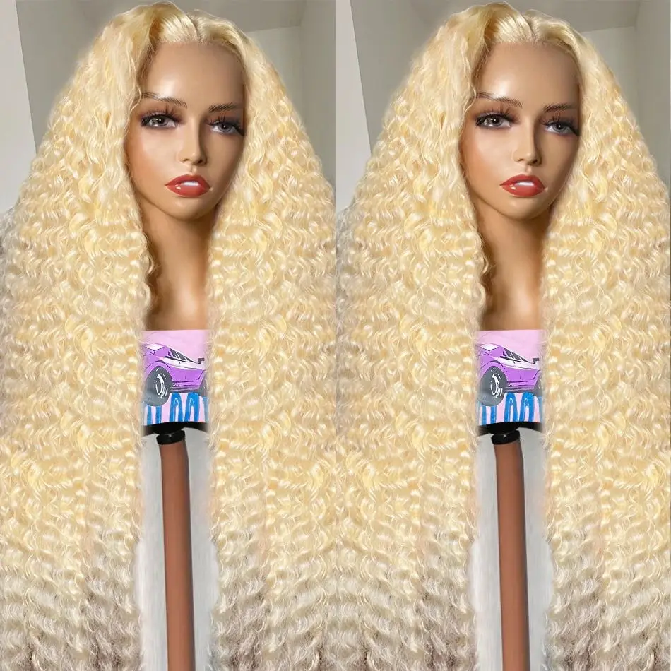 

250% 613 Blonde Glueless Preplucked Human Wigs Ready to Go Deep Wave Frontal Wig Colored 13x6 13x4 HD Lace Front Wigs Human Hair