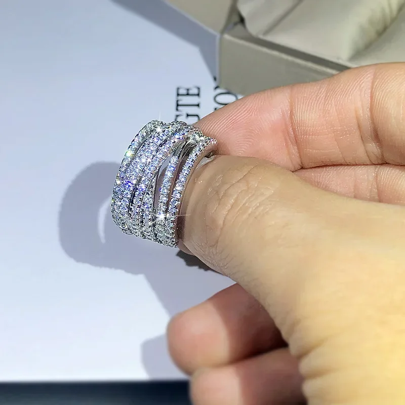 925 Sterling Silver Women Rings Interweave Design Zirconia Wedding Ring Valentine Present Jewelry Anniversary silver ring wedding rings silver rings