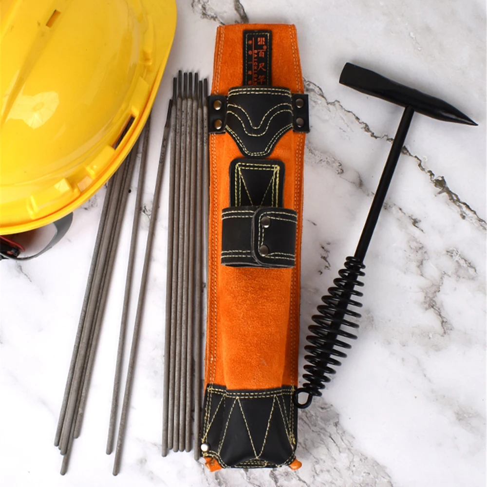 thumbnail image 2 of Welding Tools Bag, Welding Rod Holder Wearable Thickened Cowhide Anti 2 of 13