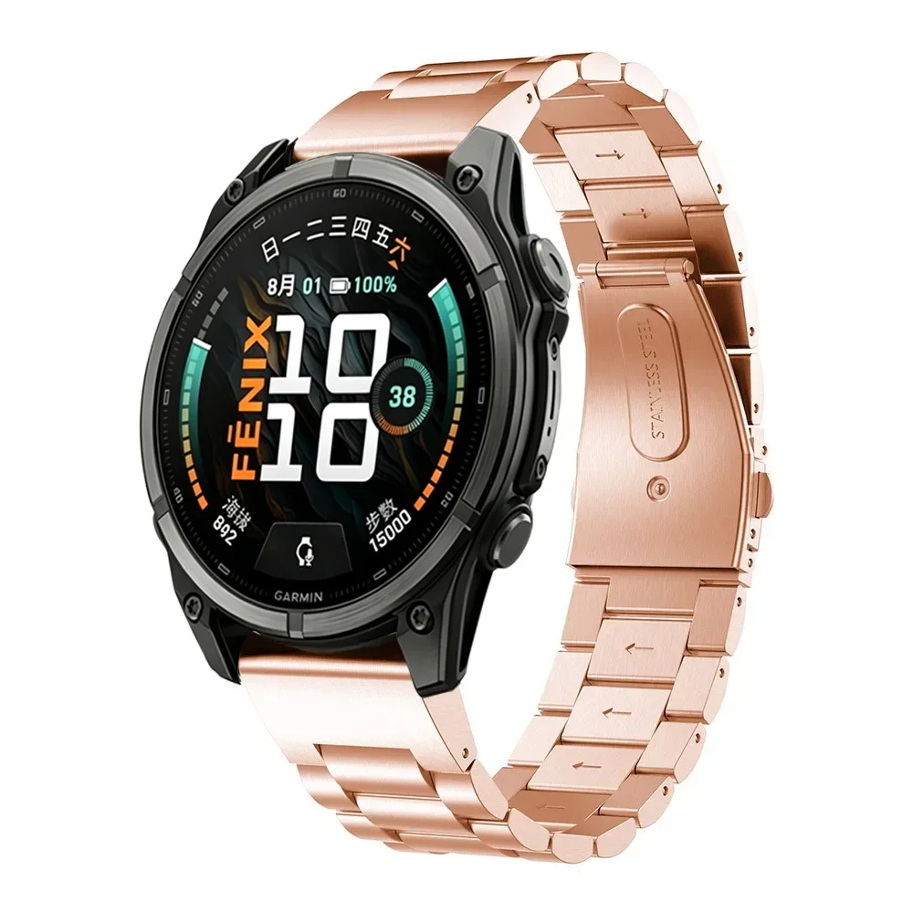Quick Fit Stainless Steel Metal Strap - 26/22/20mm Adjustable Wristband