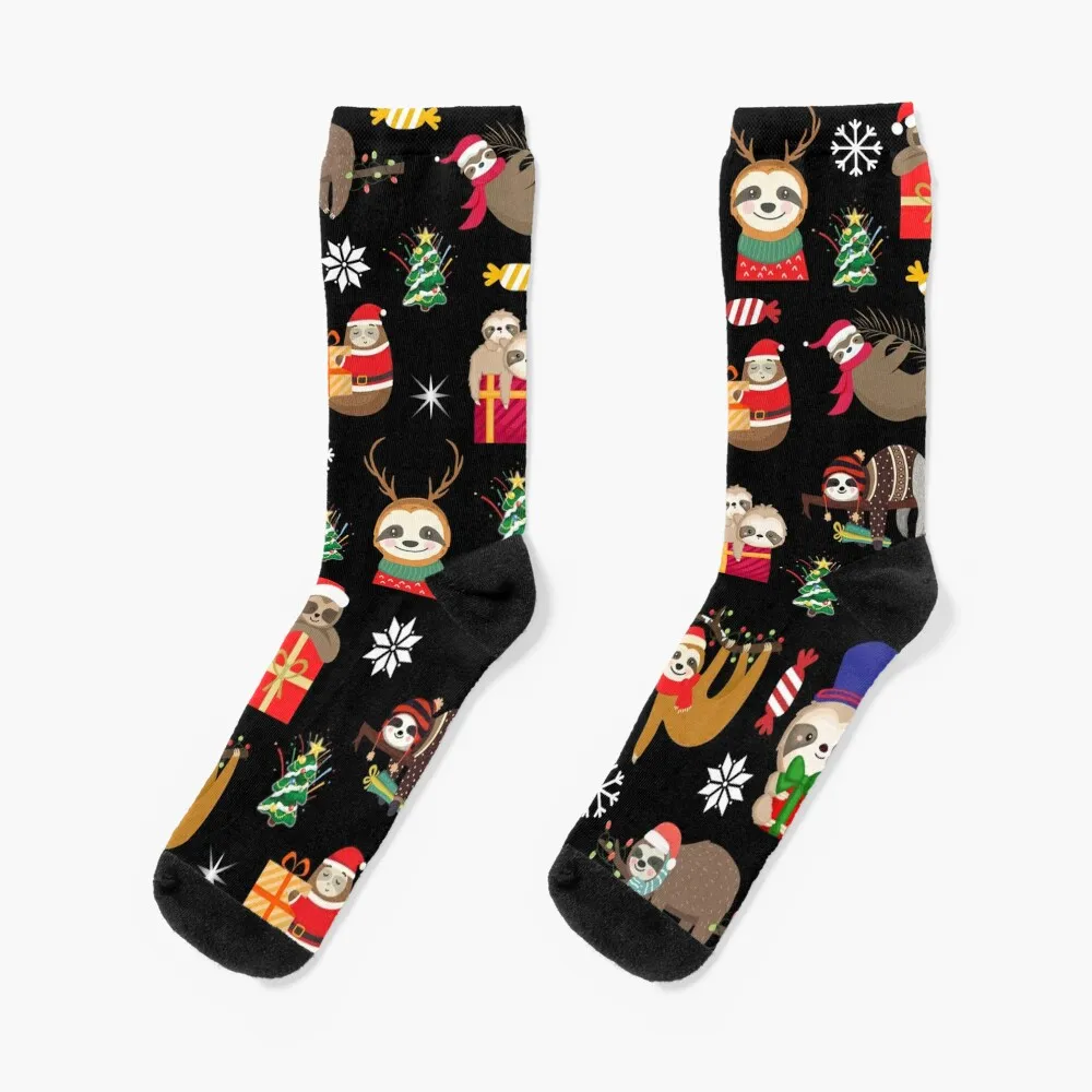 

sloth christmas Socks hockey sport funny sock Socks Ladies Men's