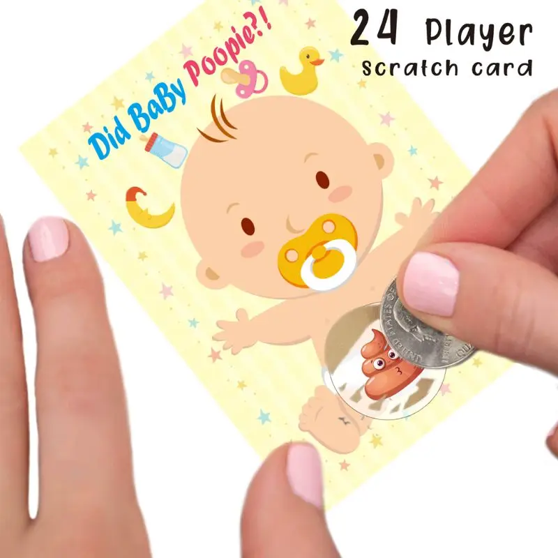 

Baby Shower Scratch off Game Poopie or Fart Raffle Card Gender Neutral Boy Girl Funny Guessing Activity for Family