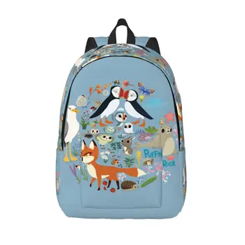 Puffin Rock Oona Baba Cool Backpack Lightweight High School Work Cartoon TV Watercolor Daypack Men Women College Shoulder Bag 1