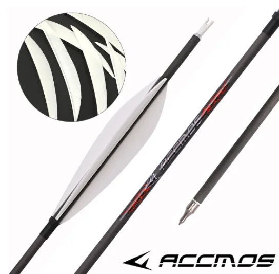 

ID6.2mm Pure Carbon Arrow 32inch Spine 250 300 340 400 500 600 700 800 For Recurve Compound Bow Hunting Shooting Tools