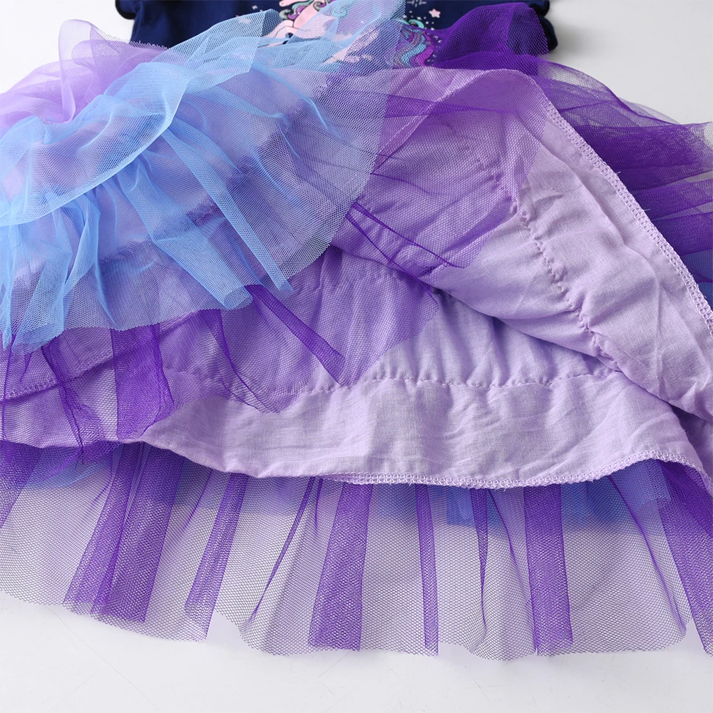 VIKITA-vestido de verano para niñas pequeñas, ropa sin mangas de princesa púrpura, trajes de fiesta de malla con lentejuelas, 3-8 años