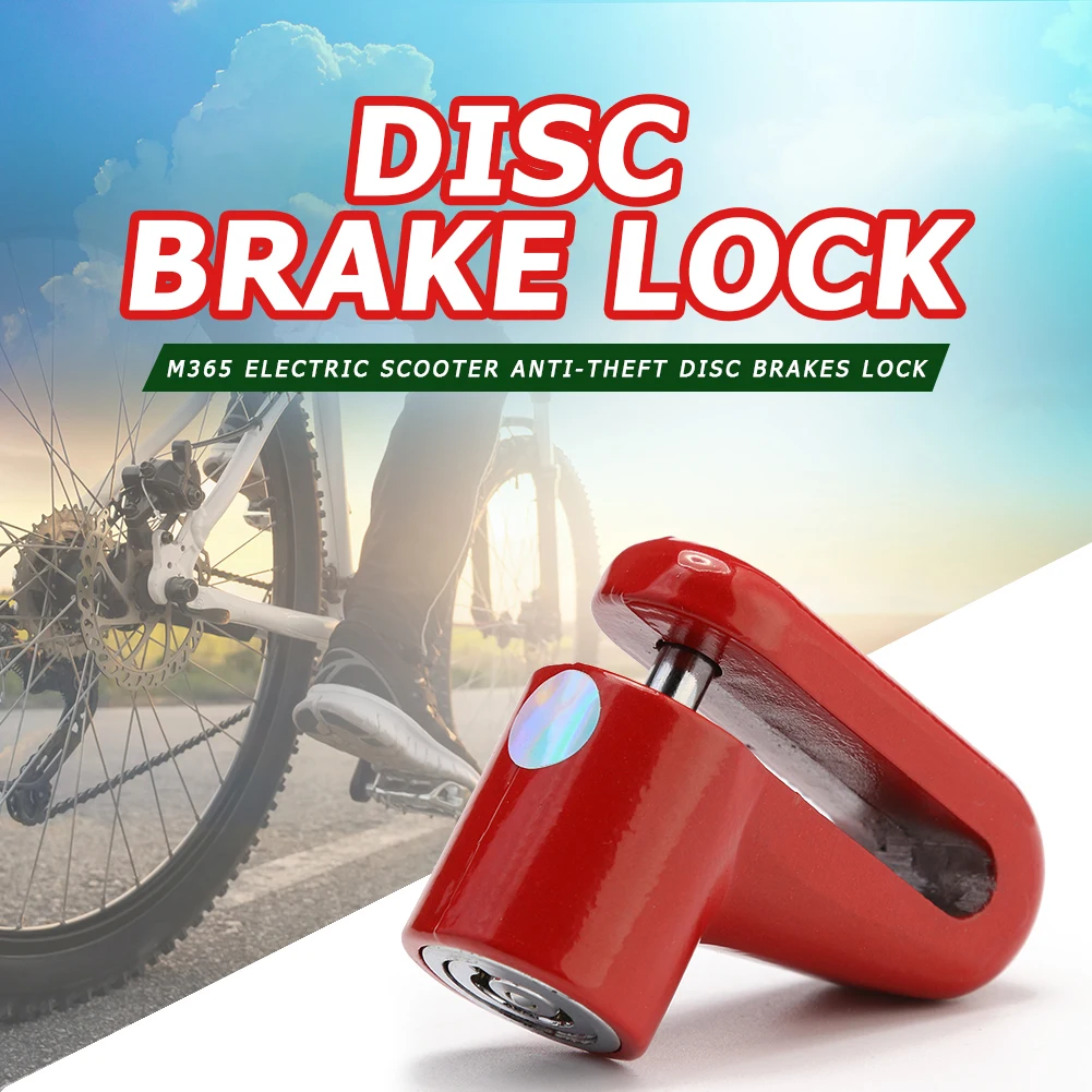 Antivol Frein à Disque Pour Scooter électrique M365 - Cadenas De Sécurité Rouge/noir - Largeur 7 Mm, 2 Clés