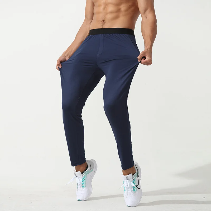 Autumn And Winter Men's Fleece-lined Sports Pants Outdoor Fitness Running Casual Trousers Back Waist Pocket Training Pants