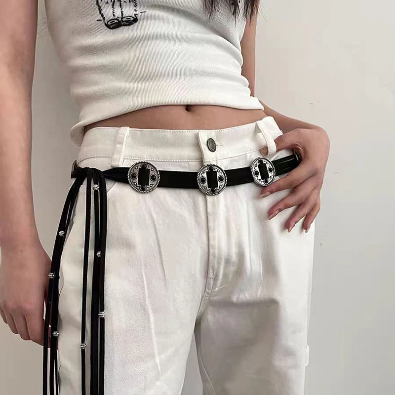Vintage Coin Braided Sash Belt Boho Tassel Waistband Western Knotted Dress Girdle For Women Decoration