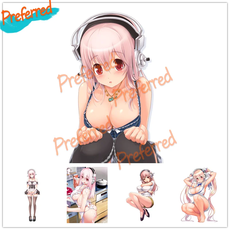 

Мультяшная наклейка на автомобиль Super Sonico, наклейка для всех ваших автомобилей, гоночного ноутбука, мотоциклетного шлема, багажника, сада, кемпера, окна, бампера