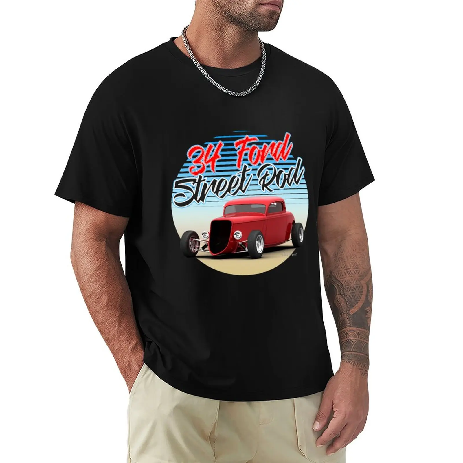 

34 Ford Street Rod V2 T-Shirt graphics t shirt Short t-shirt designer t shirt men