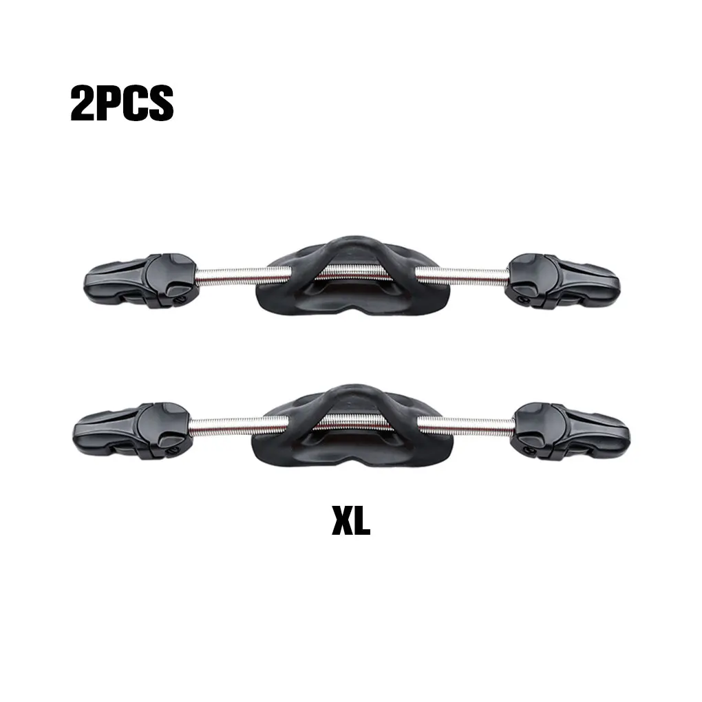 2x Black Dive Into Adventure With High-Performance Stainless Steel Diving Fins Shoelace Straps Spring Scuba Heel black S 6