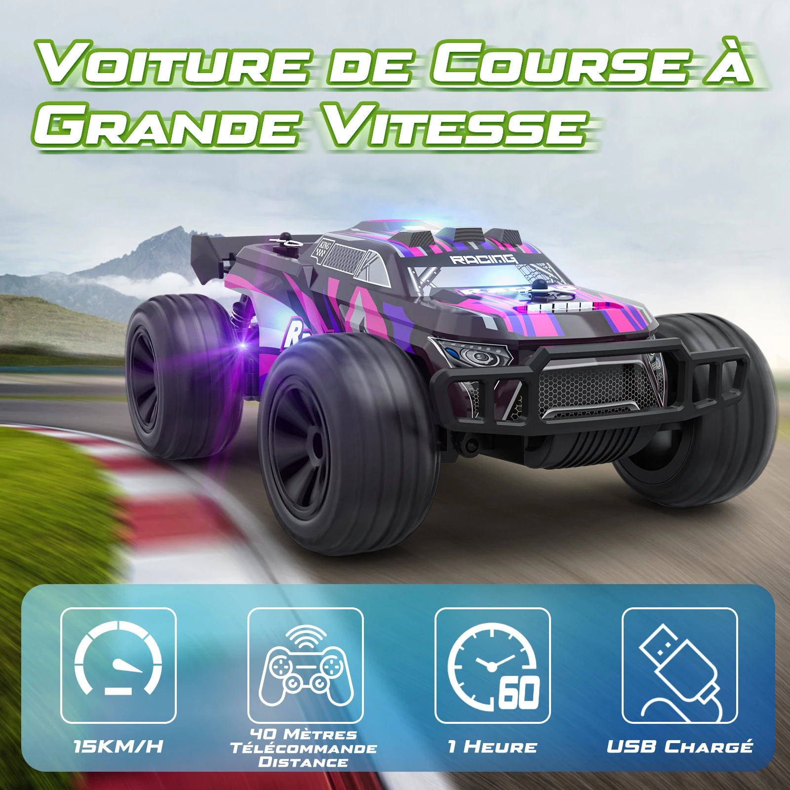 Voiture Telecommandé Tout Terrain Jouet Enfant Rapide Voiture Télécommandée  de Course Circuit Rechargeable RC Crawler Cars Radiocommandée Jeux  Extérieur Intérieur Jeu Cadeau Garçons Filles 3-12 Ans - AliExpress